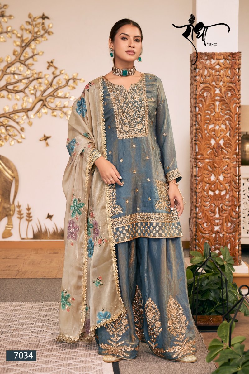 Sunflower By Radha Trendz Fendy Silk Embroidery Readymade Suits
